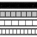 Grunge film strips collection. Old retro cinema movie strip. Video recording. Vector illustration. Royalty Free Stock Photo