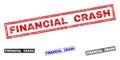 Grunge FINANCIAL CRASH Textured Rectangle Stamp Seals