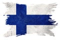 Grunge Finland flag. Finland flag with grunge texture. Brush stroke