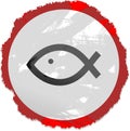 Grunge fish sign