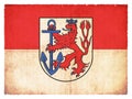 Grunge flag of Duesseldorf North Rhine-Westphalia, Germany