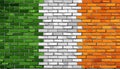 Grunge Flag of Ireland on a brick wall