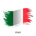 Grunge flag of Italy, brush stroke vector Royalty Free Stock Photo