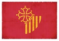 Grunge flag of Languedoc-Roussillon France
