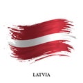 Grunge flag of Latvia, brush stroke vector Royalty Free Stock Photo