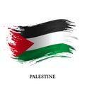 Grunge flag of Palestine, brush stroke background