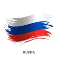 Grunge flag of Russia, brush stroke vector Royalty Free Stock Photo