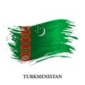Grunge flag of Turkmenistan, brush stroke background Royalty Free Stock Photo