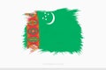 Grunge flag of Turkmenistan, vector abstract grunge brushed flag of Turkmenistan Royalty Free Stock Photo