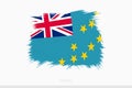 Grunge flag of Tuvalu, vector abstract grunge brushed flag of Tuvalu