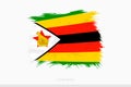 Grunge flag of Zimbabwe, vector abstract grunge brushed flag of Zimbabwe