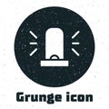 Grunge Flasher siren icon isolated on white background. Emergency flashing siren. Monochrome vintage drawing. Vector Royalty Free Stock Photo