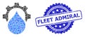 Grunge Fleet Admiral Seal and Square Dot Mosaic Water Supply Service Gear