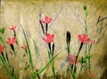 Grunge floral background