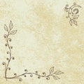 Grunge Floral Background with Empty Space