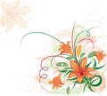 Grunge floral background with lilium, vector Royalty Free Stock Photo