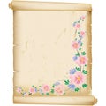 Grunge floral background on vintage manuscript pap