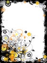 Grunge floral border, vector Royalty Free Stock Photo