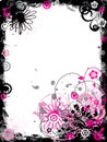 Grunge floral border, vector Royalty Free Stock Photo