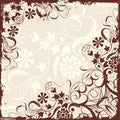 Grunge floral frame, vector Royalty Free Stock Photo