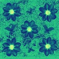 Grunge flowers and butterflies digital background paper, print, fabric, scrapbook