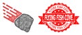 Grunge Flying Fish Cove Stamp Seal and Linear Stone Meteorite Icon