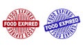 Grunge FOOD EXPIRED Scratched Round Stamps