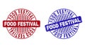 Grunge FOOD FESTIVAL Scratched Round Watermarks