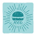 Grunge food hipster badge burger