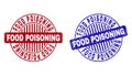 Grunge FOOD POISONING Scratched Round Stamps