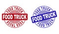 Grunge FOOD TRUCK Scratched Round Stamps