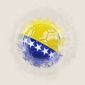 Grunge football with flag of bosnia and herzegovina