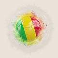 Grunge football with flag of mali