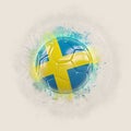 Grunge football with flag of sweden Royalty Free Stock Photo