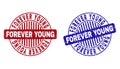 Grunge FOREVER YOUNG Scratched Round Stamps