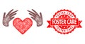 Grunge Foster Care Seal and Network Handmade Love Icon