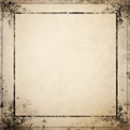 grunge frame with floral border on old paper stock photo Royalty Free Stock Photo