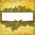 Grunge frame with ribbons and bow Royalty Free Stock Photo
