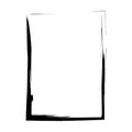 Grunge frame shape icon, vertical rectangle decorative vintage border doodle element for simple banner design