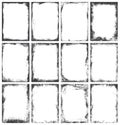 Grunge frames set elements monochrome Royalty Free Stock Photo