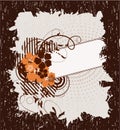 Grunge framework with flowers
