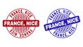 Grunge FRANCE, NICE Scratched Round Watermarks