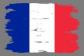 Grunge French flag with vertical stripes. Royalty Free Stock Photo