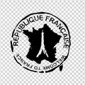 French Visa Stamp Royalty Free Stock Photo