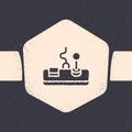 Grunge Gamepad icon isolated on grey background. Game controller. Monochrome vintage drawing. Vector Royalty Free Stock Photo
