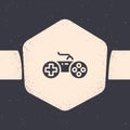 Grunge Gamepad icon isolated on grey background. Game controller. Monochrome vintage drawing. Vector Royalty Free Stock Photo