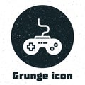 Grunge Gamepad icon isolated on white background. Game controller. Monochrome vintage drawing. Vector Royalty Free Stock Photo