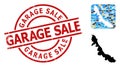 Grunge Garage Sale Badge and Hole Climate Collage Map of Veracruz State