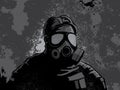 Grunge gasmask background