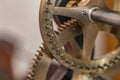 Grunge gear, cog wheels background. Industrial science, clockwork, technology. Royalty Free Stock Photo